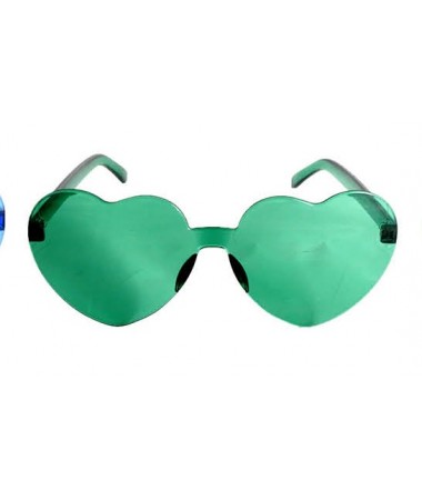 Heart Shaped Glasses frameless green BUY
